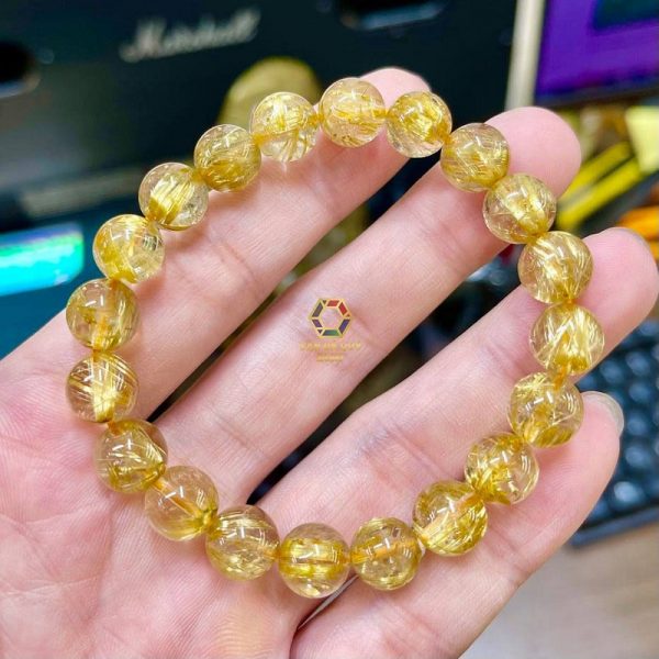 vòng tay thạch anh tóc vàng 9.8 ly